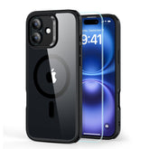 KRYT ESR CLASSIC HYBRID HALOLOCK MAGSAFE & TEMPERED GLASS IPHONE 16 CLEAR/BLACK