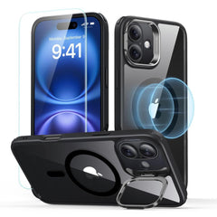 KRYT ESR CLASSIC HYBRID KICKSTAND HALOLOCK MAGSAFE & TEMPERED GLASS IPHONE 16 PLUS CLEAR/BLACK