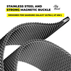 KOVOVÝ REMIENOK NA SAMSUNG GALAXY WATCH ULTRA (47 MM) HEYBAND MILANESE SILVER