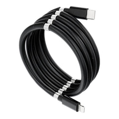 HEYCASE CABLE TYPE C FOR IPHONE LIGHTNING 8-PIN PD18W MAGNETIC 3A C673 BLACK 1M