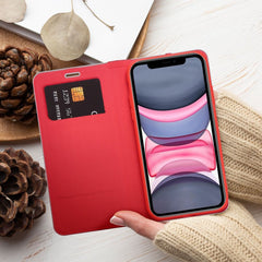KNIŽKOVÝ KRYT NA SAMSUNG GALAXY A55 5G HEYCASE LUNA WALLET PURE RED