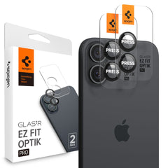 OCHRANNÉ TVRDENÉ SKLO PRE ŠOŠOVKU FOTOAPARÁTU SPIGEN OPTIK PRO GLAS.TR ”EZ FIT” CAMERA PROTECTOR 2-PACK IPHONE 16 / 16 PLUS BLACK