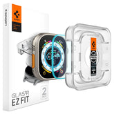 2X TVRDENÉ SKLO NA APPLE WATCH ULTRA 49 MM SPIGEN GLAS.TR ”EZ FIT” 2-PACK CLEAR