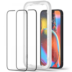 2X TVRDENÉ SKLO SPIGEN ALM GLASS FC 2-PACK IPHONE 13 / 13 PRO BLACK