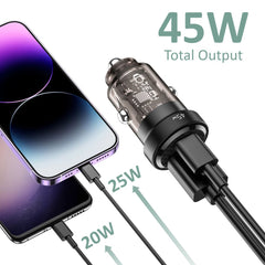 NABÍJAČKA DO AUTA TECH-PROTECT CC45W 2-PORT CAR CHARGER PD45W/QC3.0 BLACK