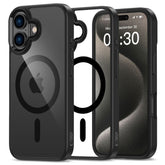KRYT NA IPHONE 16 PLUS TECH-PROTECT MAGMAT MAGSAFE BLACK/CLEAR