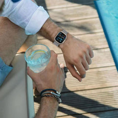 REMIENOK TECH-PROTECT MILANO APPLE WATCH 6 / 7 / 8 / 9 / 10 / SE / ULTRA 1 / 2 (44 / 45 / 46 / 49 MM) SILVER