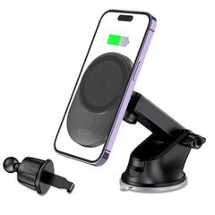 DRŽIAK TELEFÓNU DO AUTA S BEZDRÔTOVÝM NABÍJANÍM TECH-PROTECT MM15W-V1 MAGNETIC MAGSAFE DASHBOARD & VENT CAR MOUNT WIRELESS CHARGER 15W BLACK