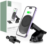 DRŽIAK TELEFÓNU DO AUTA S BEZDRÔTOVÝM NABÍJANÍM TECH-PROTECT MM15W-V1 MAGNETIC MAGSAFE DASHBOARD & VENT CAR MOUNT WIRELESS CHARGER 15W BLACK