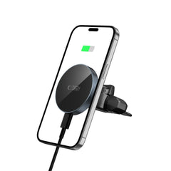 DRŽIAK TELEFÓNU DO AUTA S BEZDRÔTOVÝM NABÍJANÍM TECH-PROTECT MM15W-V5 MAGNETIC MAGSAFE CD & VENT CAR MOUNT WIRELESS CHARGER 15W BLACK/BLACK