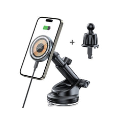 DRŽIAK TELEFÓNU DO AUTA S BEZDRÔTOVÝM NABÍJANÍM TECH-PROTECT MM15W-V5 MAGNETIC MAGSAFE DASHBOARD & VENT CAR MOUNT WIRELESS CHARGER 15W BLACK