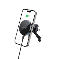 DRŽIAK TELEFÓNU DO AUTA S BEZDRÔTOVÝM NABÍJANÍM TECH-PROTECT MM15W-V5 MAGNETIC MAGSAFE STABLE VENT CAR MOUNT WIRELESS CHARGER 15W BLACK/BLACK