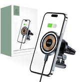DRŽIAK TELEFÓNU DO AUTA S BEZDRÔTOVÝM NABÍJANÍM TECH-PROTECT MM15W-V5 MAGNETIC MAGSAFE VENT CAR MOUNT WIRELESS CHARGER 15W BLACK