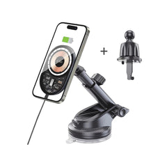 DRŽIAK TELEFÓNU DO AUTA S BEZDRÔTOVÝM NABÍJANÍM TECH-PROTECT MM15W-V6 MAGNETIC MAGSAFE DASHBOARD & VENT CAR MOUNT WIRELESS CHARGER 15W BLACK