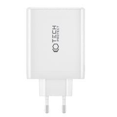 SIEŤOVÁ NABÍJAČKA NA MOBIL A TABLET TECH-PROTECT NC100W-GAN 4-PORT NETWORK CHARGER PD100W/QC3.0 WHITE