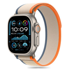REMIENOK TECH-PROTECT NYLON STRIPE APPLE WATCH 6 / 7 / 8 / 9 / 10 / SE / ULTRA 1 / 2 (44 / 45 / 46 / 49 MM) CREAM/ORANGE
