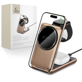 NABÍJACIA STANICA TECH-PROTECT QI15W-A42 3IN1 MAGNETIC MAGSAFE WIRELESS CHARGER DESERT GOLD
