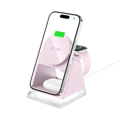 NABÍJACIA STANICA TECH-PROTECT QI15W-A43 3IN1 MAGNETIC MAGSAFE WIRELESS CHARGER BABY PINK