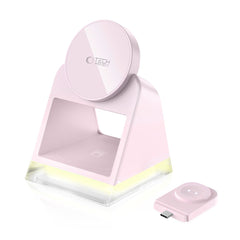 NABÍJACIA STANICA TECH-PROTECT QI15W-A43 3IN1 MAGNETIC MAGSAFE WIRELESS CHARGER BABY PINK