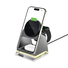 NABÍJACIA STANICA TECH-PROTECT QI15W-A43 3IN1 MAGNETIC MAGSAFE WIRELESS CHARGER BLACK