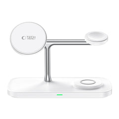 NABÍJACIA STANICA TECH-PROTECT QI15W-A45 3IN1 MAGNETIC MAGSAFE WIRELESS CHARGER WHITE