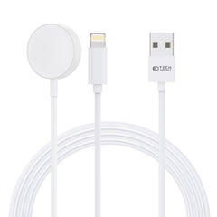 NABÍJAČKA NA APPLE WATCH TECH-PROTECT ULTRABOOST 2IN1 MAGNETIC CHARGING CABLE & LIGHTNING 150CM WHITE