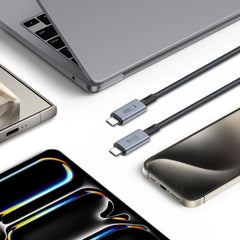 KÁBEL TECH-PROTECT ULTRABOOST MAX USB 4.0 8K 40GBPS TYPE-C CABLE PD240W 100CM GREY