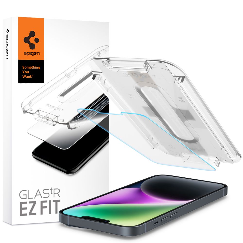 TVRDENÉ SKLO  SPIGEN GLAS.TR ”EZ FIT” IPHONE 13 / 13 PRO / 14 / 16E