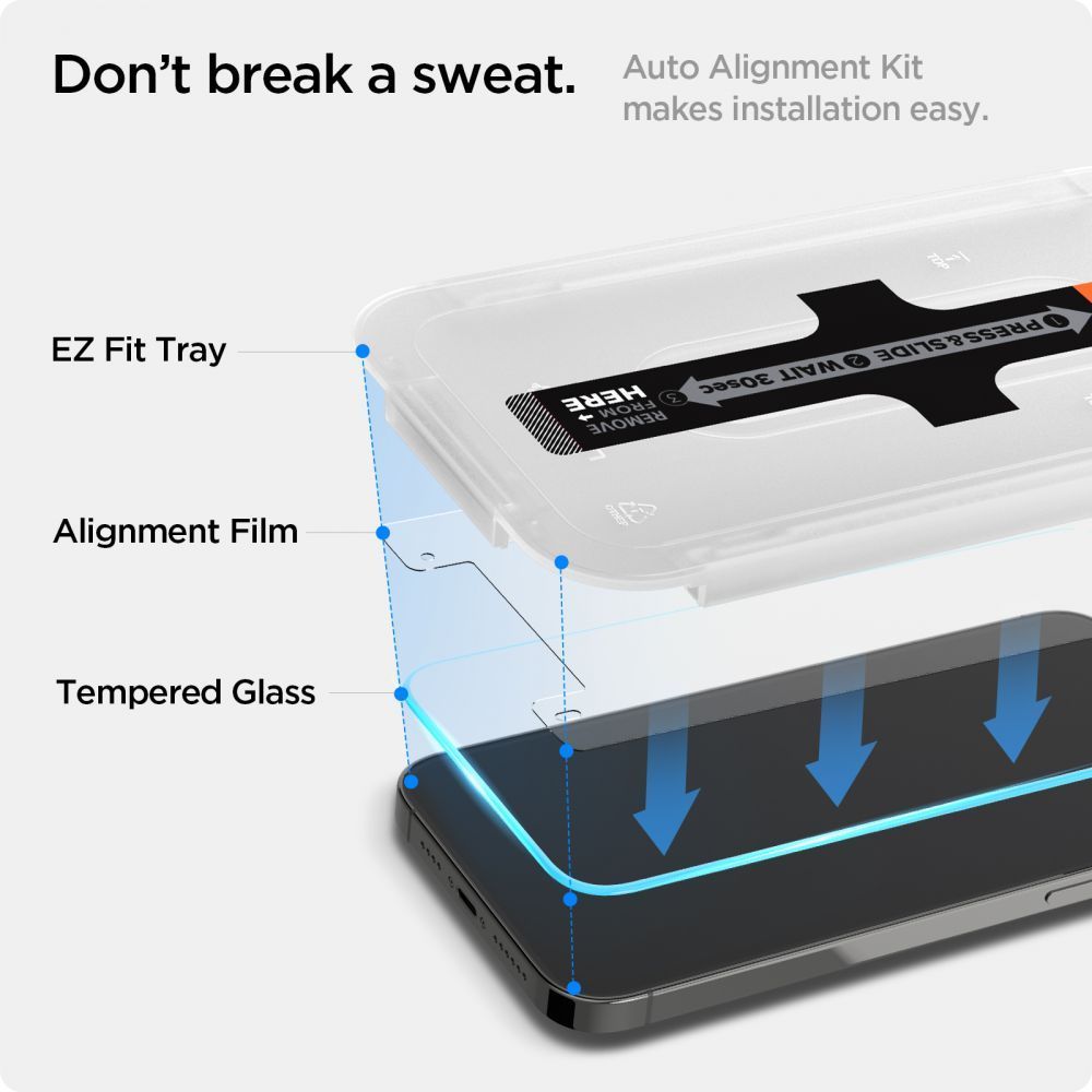 TVRDENÉ SKLO  SPIGEN GLAS.TR ”EZ FIT” IPHONE 13 / 13 PRO / 14 / 16E