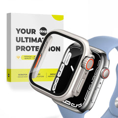 360° OCHRANNÉ PUZDRO NA APPLE WATCH 45 MM DOOP DEFENSE 360GUARD TITANIUM/ORANGE