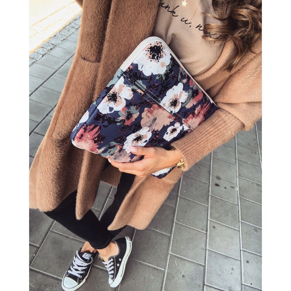 TAŠKA NA NOTEBOOK 13"-14" CANVASLIFE SLEEVE LAPTOP NAVY ROSE