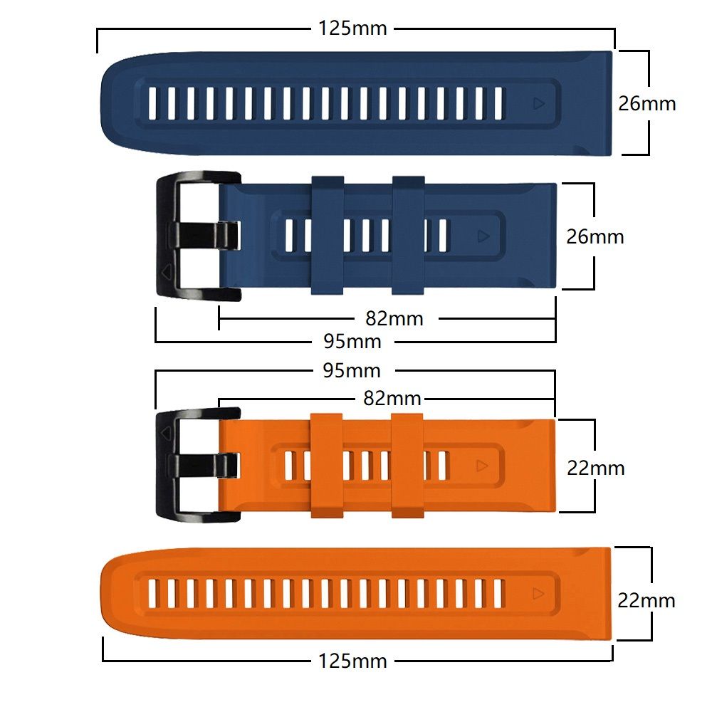 SILIKÓNOVÝ REMIENOK NA GARMIN 26MM FENIX 3 / 5X / 3HR / 5X PLUS / 6X / 6X PRO / 7X DOOP EXPLORER ORANGE