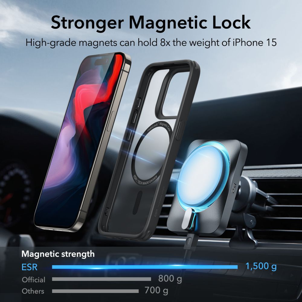 KRYT ESR CH HALOLOCK MAGSAFE IPHONE 15 PRO MAX FROSTED BLACK