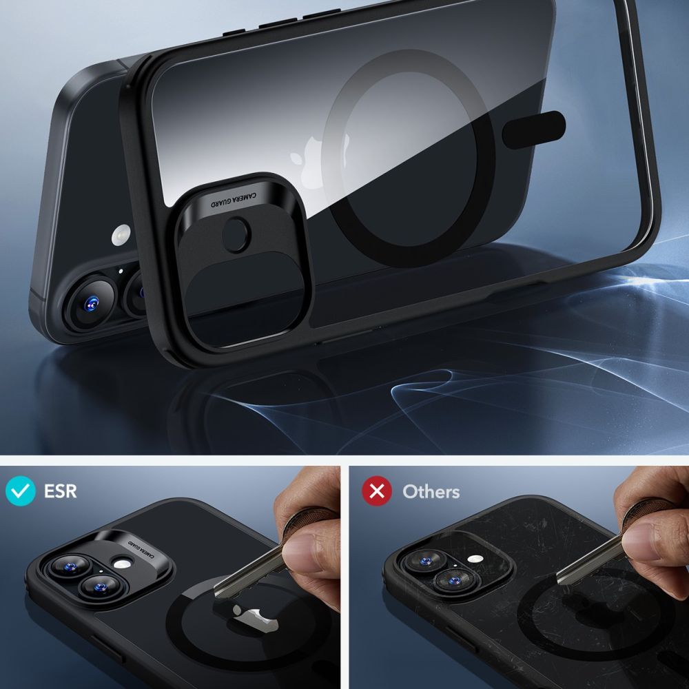 KRYT ESR CLASSIC HYBRID HALOLOCK MAGSAFE & TEMPERED GLASS IPHONE 16 CLEAR/BLACK