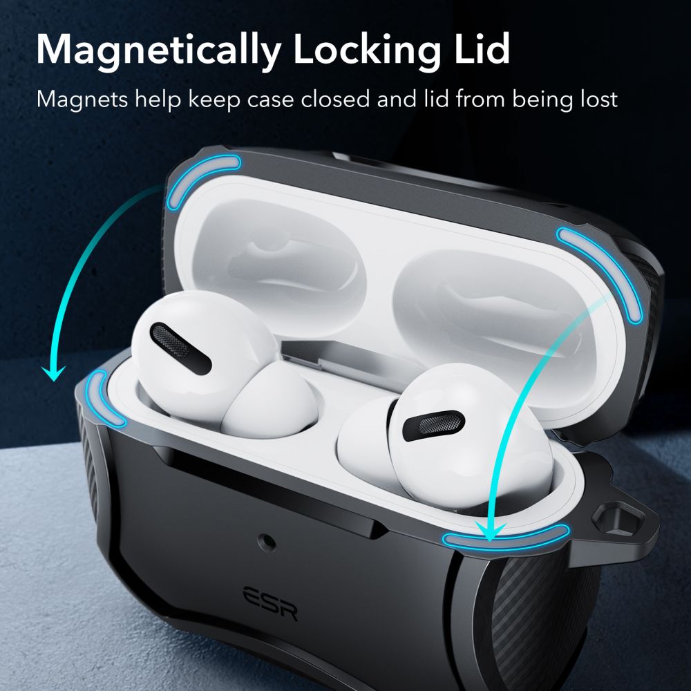 PUZDRO  ESR CYBER ARMOR HALOLOCK MAGSAFE APPLE AIRPODS PRO 1 / 2 BLACK