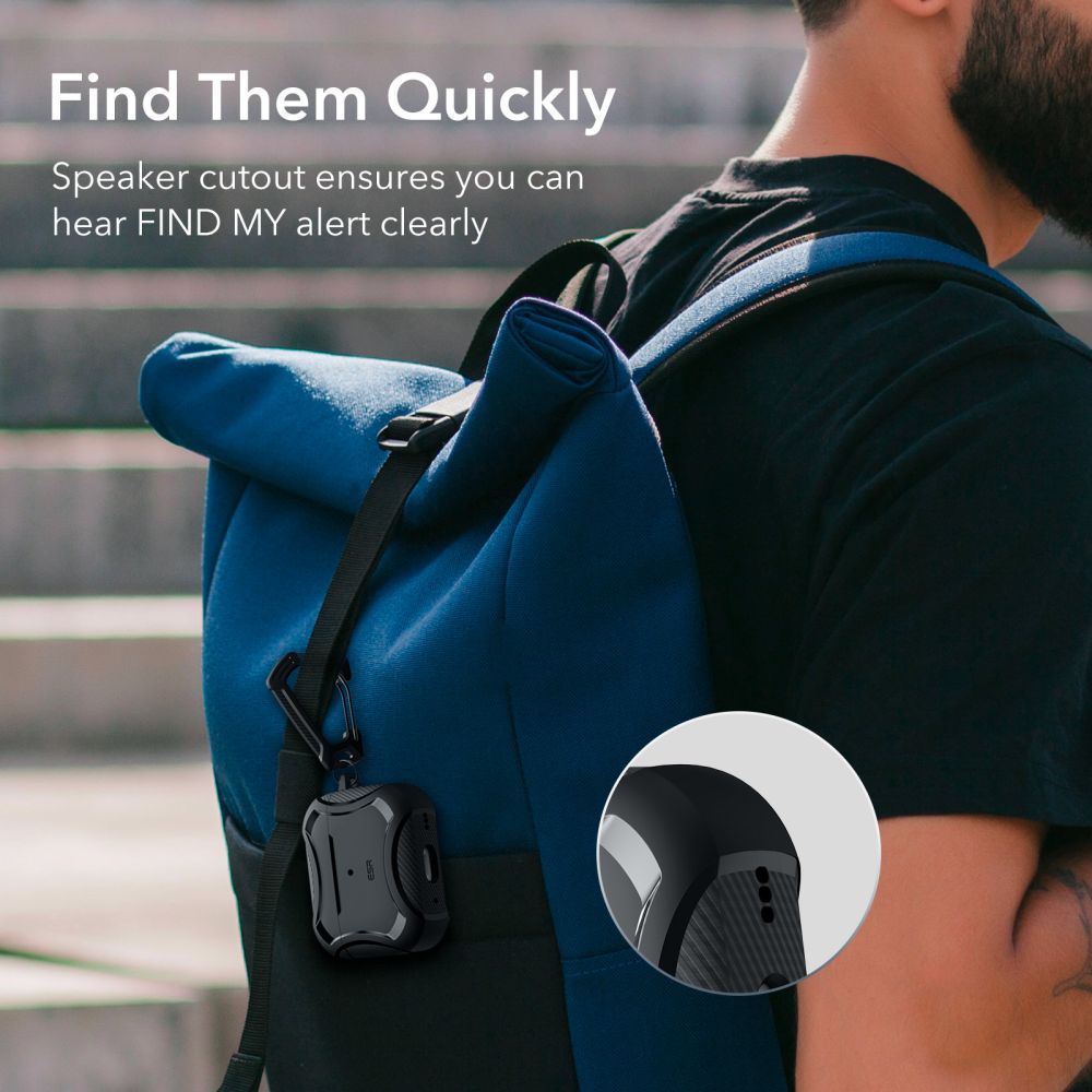 PUZDRO  ESR CYBER ARMOR HALOLOCK MAGSAFE APPLE AIRPODS PRO 1 / 2 BLACK