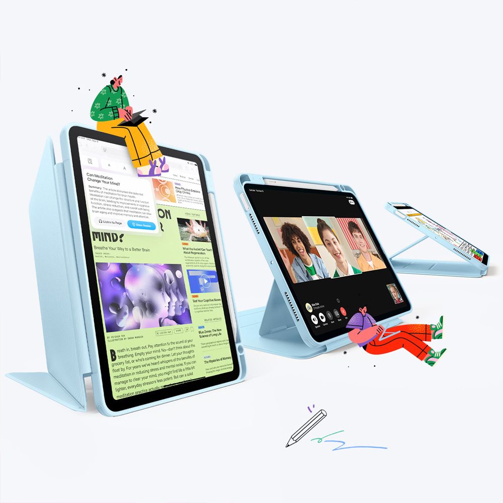KRYT ESR FLIP HYBRID IPAD AIR 10.9” 4 / 5 / 2020-2022 / 11” 6 / 7 / 2024-2025 SKY BLUE