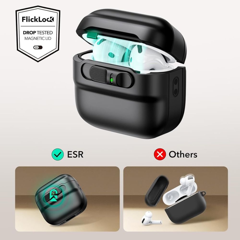 PUZDRO ESR PULSE HALOLOCK MAGSAFE APPLE AIRPODS 4 BLACK