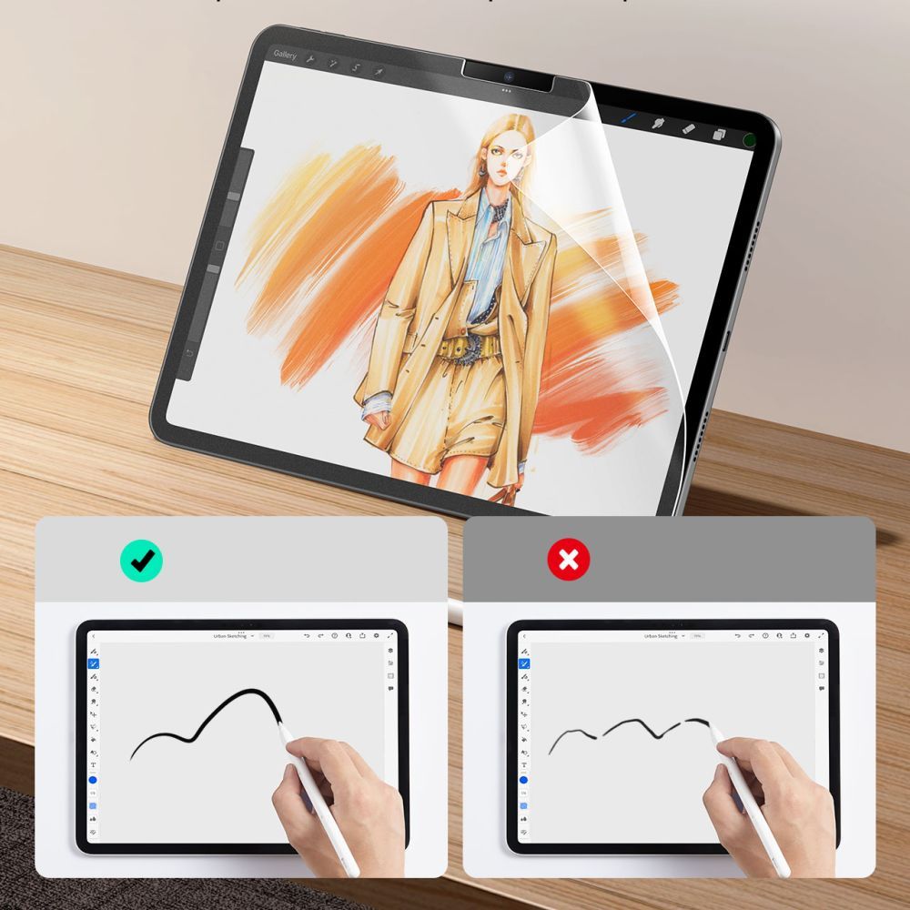 2X OCHRANNÁ FÓLIA PRE IPAD AIR 13 2024 FÓLIA ESR PAPER FEEL 2-PACK MATTE CLEAR