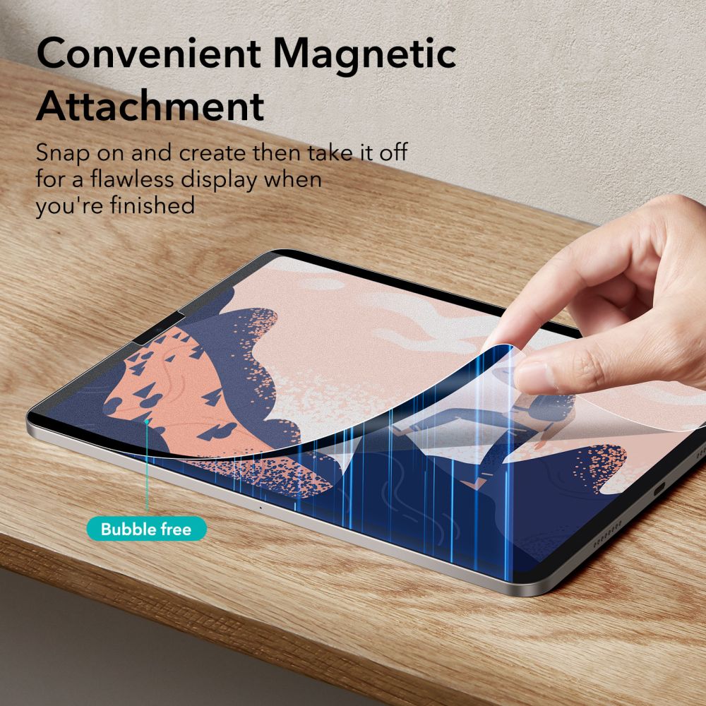 OCHRANNÁ FÓLIA ESR PAPER FEEL MAGNETIC IPAD AIR 10.9 4 / 5 / 6 / 2020-2024 / PRO 11 2 / 3 / 4 / 2020-2022 MATTE CLEAR
