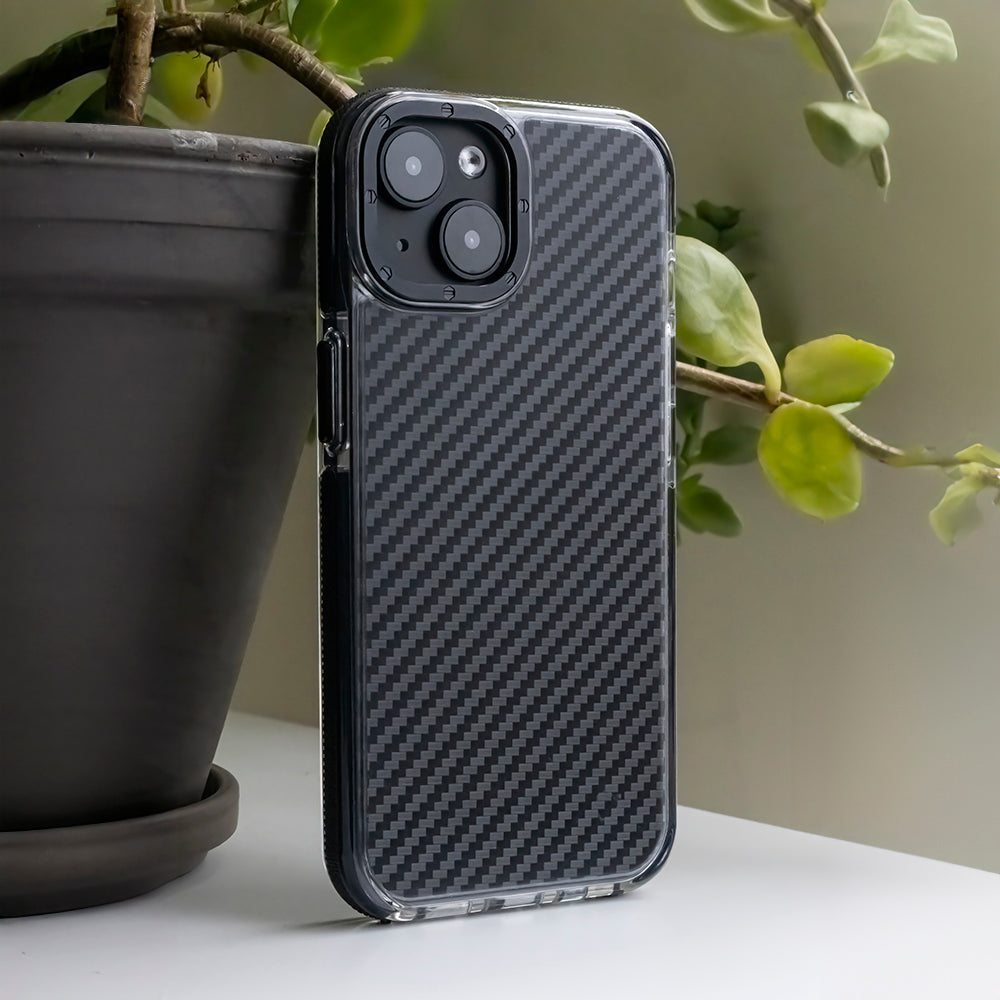 KARBÓNOVÝ KRYT NA IPHONE 12 / 12 PRO HEYCASE ACRYLIC FIBER BLACK