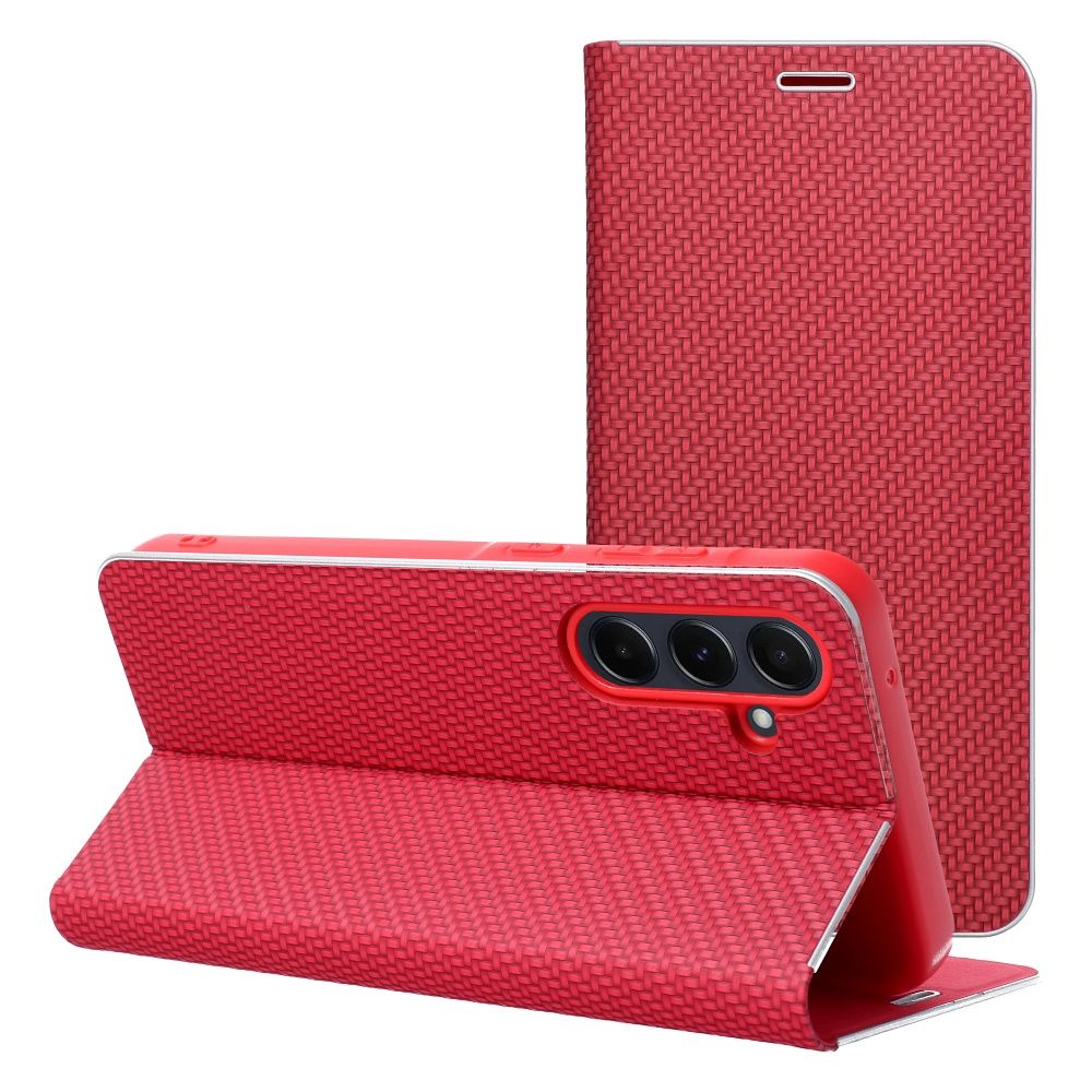 KNIŽKOVÝ KRYT NA SAMSUNG GALAXY A55 5G HEYCASE LUNA WALLET PURE RED