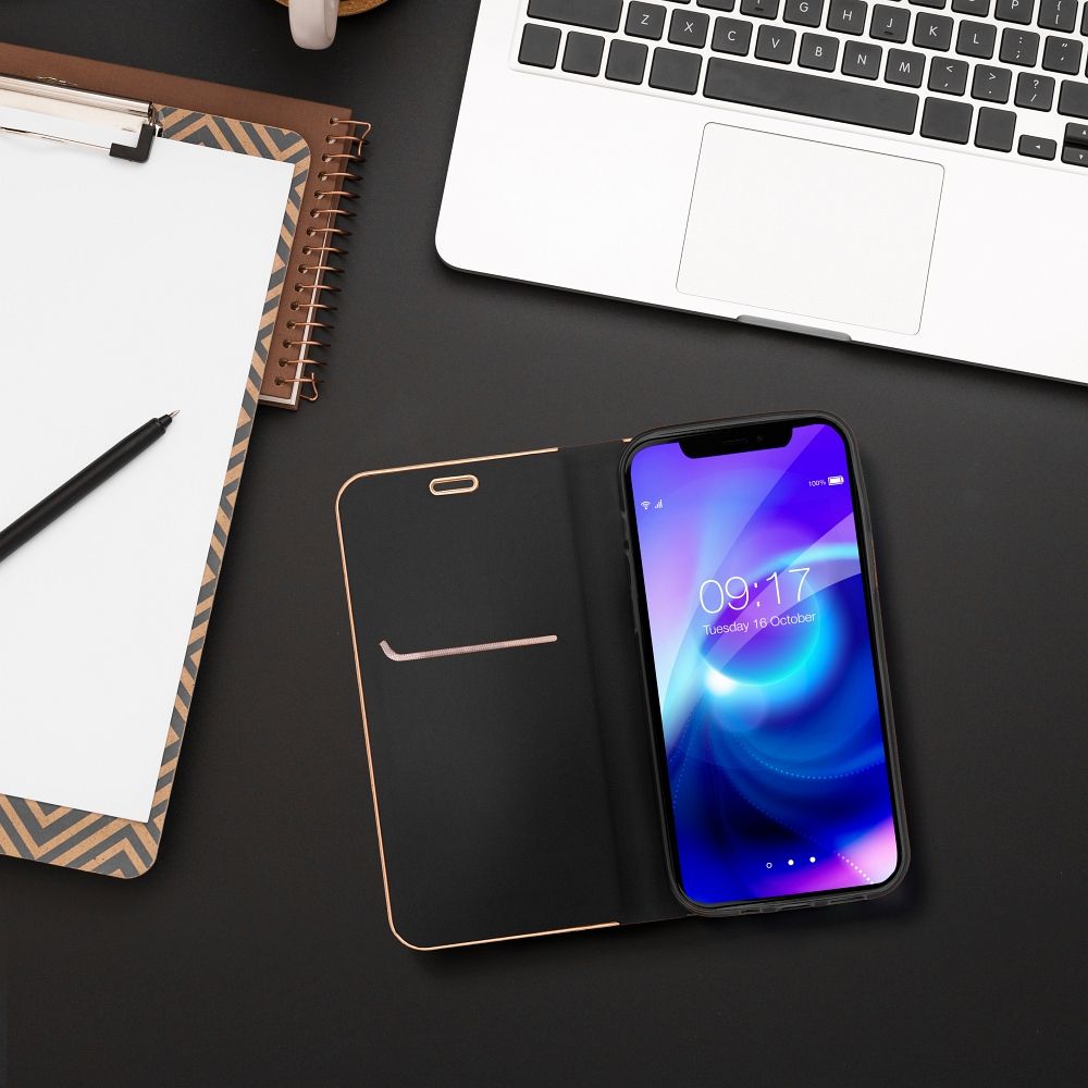 KNIŽKOVÝ KRYT NA SAMSUNG A35 5G HEYCASE WALLET CARBON GOLD / BLACK