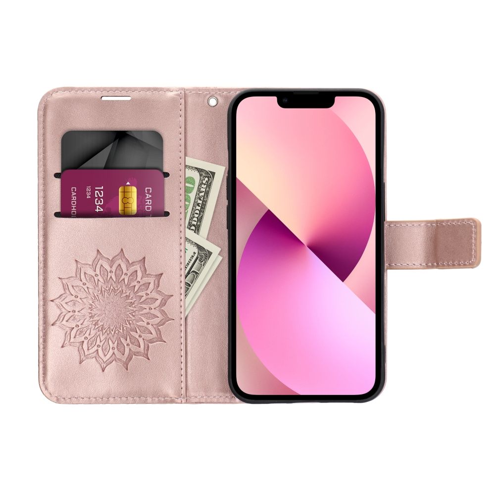 KRYT NA IPHONE 16 PRO MAX HEYCASE MEZZO WALLET MANDALA ROSE GOLD