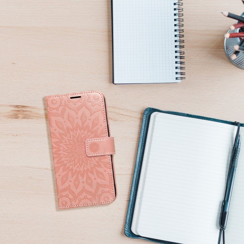 KRYT NA XIAOMI REDMI NOTE 13 PRO 4G / POCO M6 PRO 4G HEYCASE MAGNET WALLET MANDALA PEACH