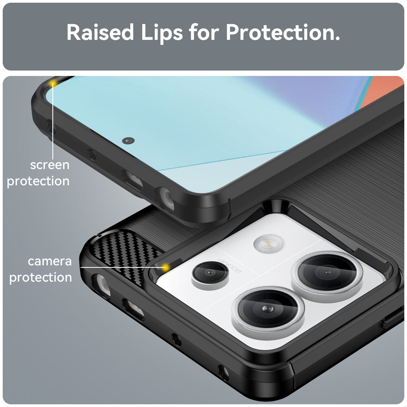 KRYT NA XIAOMI REDMI NOTE 13 PRO 5G HEYCASE CARBON BLACK