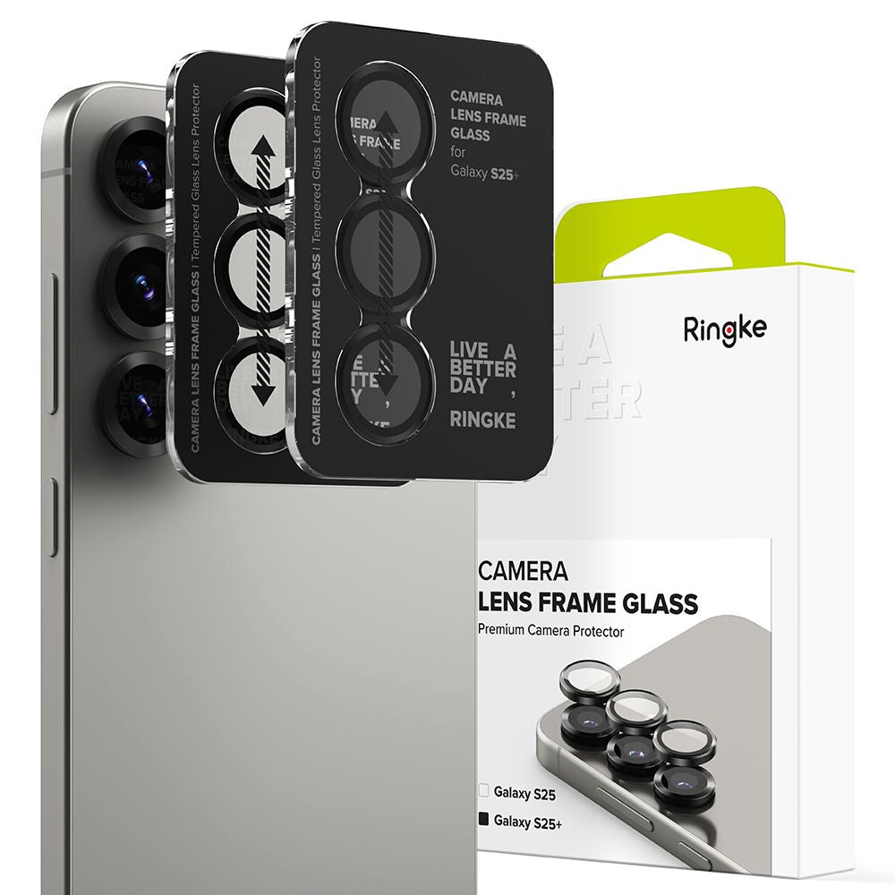 OCHRANNÉ TVRDENÉ SKLO PRE ŠOŠOVKU FOTOAPARÁTU RINGKE CAMERA FRAME PROTECTOR 2-PACK GALAXY S25+ PLUS BLACK