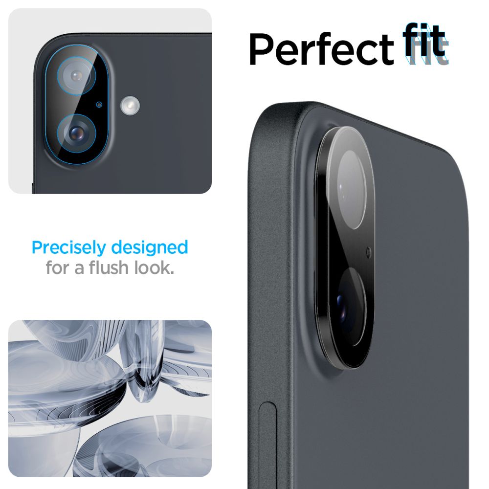 OCHRANNÉ TVRDENÉ SKLO PRE ŠOŠOVKU FOTOAPARÁTU SPIGEN OPTIK GLAS.TR CAMERA PROTECTOR 2-PACK IPHONE 16 / 16 PLUS BLACK
