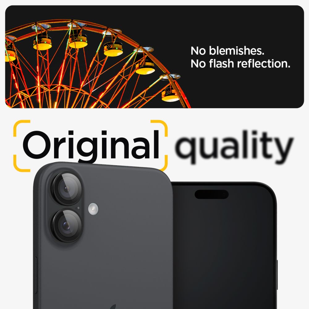 OCHRANNÉ TVRDENÉ SKLO PRE ŠOŠOVKU FOTOAPARÁTU SPIGEN OPTIK PRO GLAS.TR ”EZ FIT” CAMERA PROTECTOR 2-PACK IPHONE 16 / 16 PLUS BLACK
