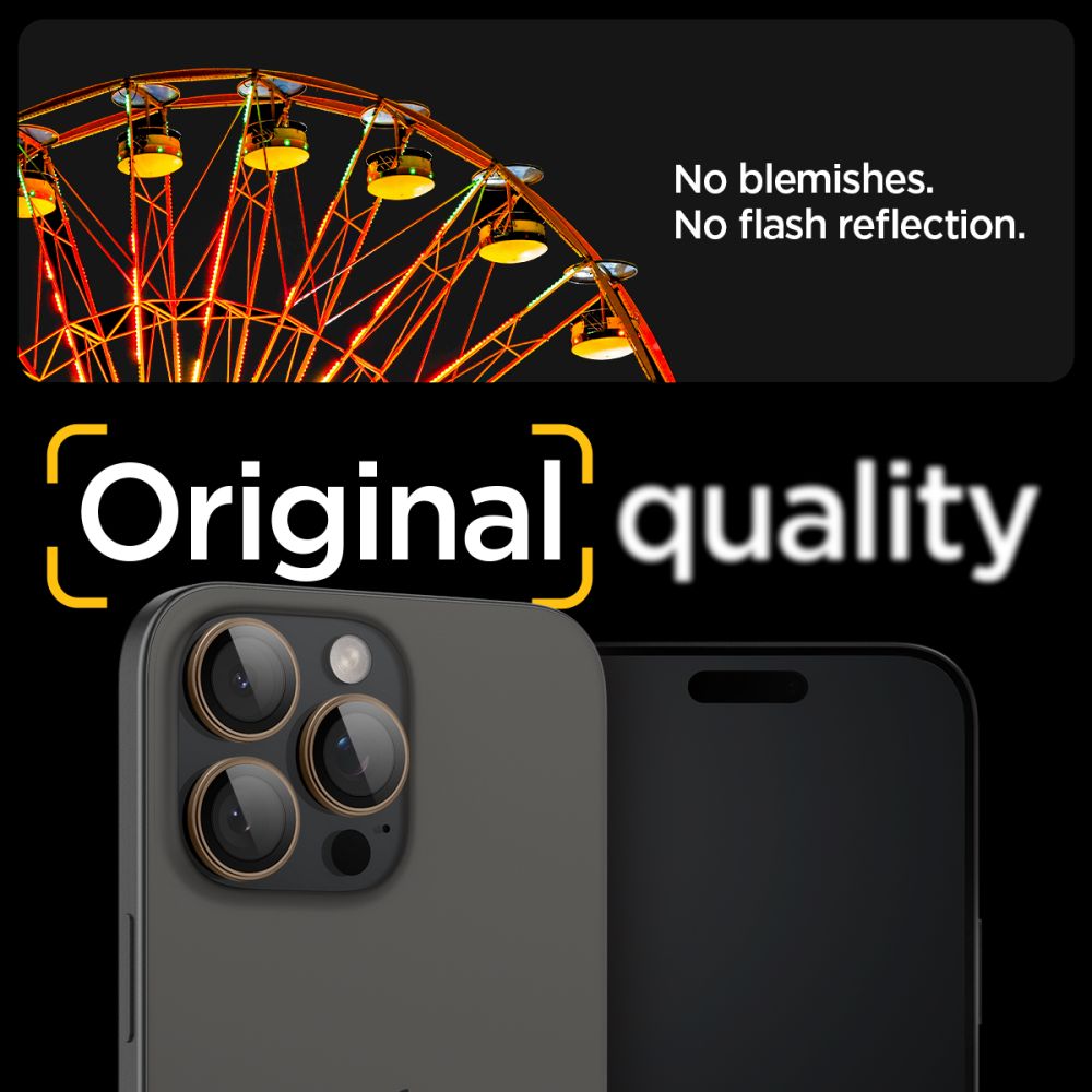 OCHRANNÉ TVRDENÉ SKLO PRE ŠOŠOVKU FOTOAPARÁTU SPIGEN OPTIK PRO GLAS.TR ”EZ FIT” CAMERA PROTECTOR 2-PACK IPHONE 16 PRO / PRO MAX DESERT TITANIUM